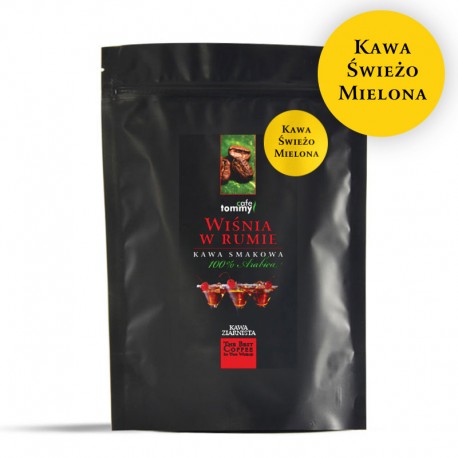 Tommy Cafe Wiśnia w Rumie - 250g - kawa smakowa mielona